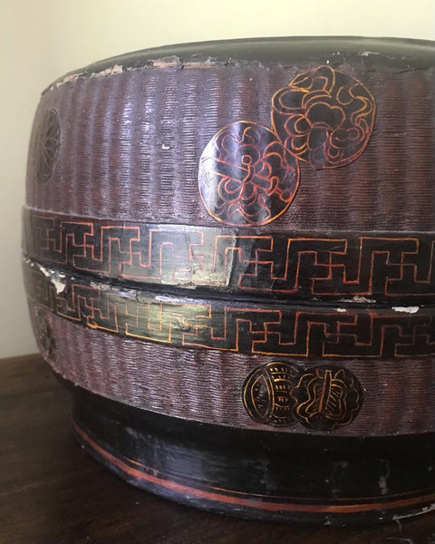 Late 19th Century Chinese Round Wedding Basket