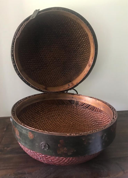 Late 19th Century Chinese Round Wedding Basket