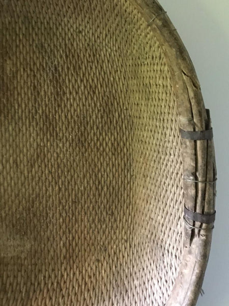 EARLY 20TH CENTURY HANDWOVEN LARGE HARVEST BASKET